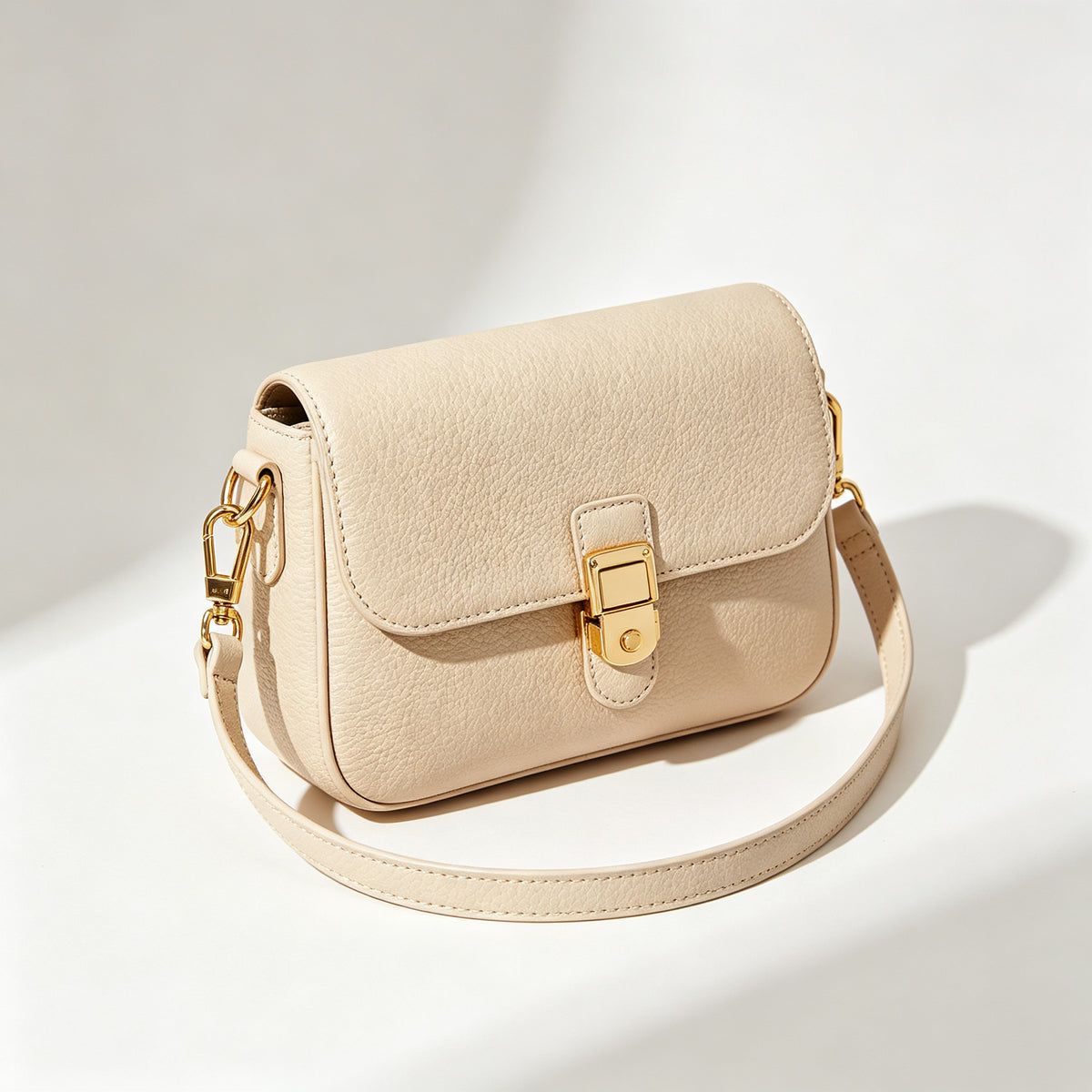 Alex & Mia | Bolsa Transversal de Couro Bege | CD-1003 | Atacado